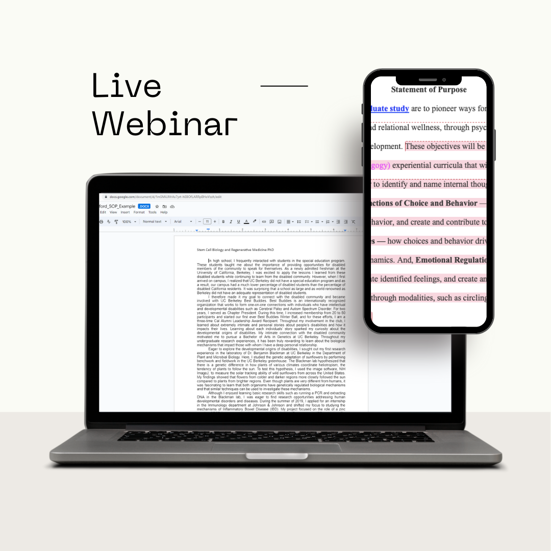How to Write a Competitive Statement of Purpose for Graduate School? [Live Webinar]